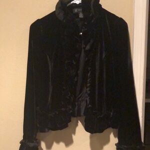 INC International Concepts Black Velvet Jacket